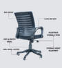 Hoise Breathable Mesh Ergonomic Chair In Grey Colour